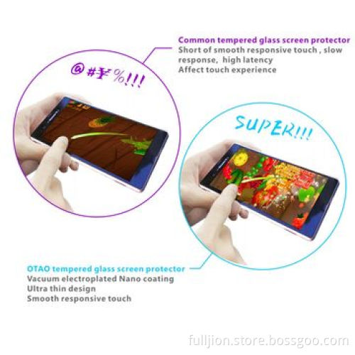 Anti-crack anti fingerprint 0.2mm round angel tempered glass screen protector for Sony Xperia-Z L36h